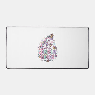 Unicorn Jingle Horns Charming Apparel Graphic_1 Desk Mat