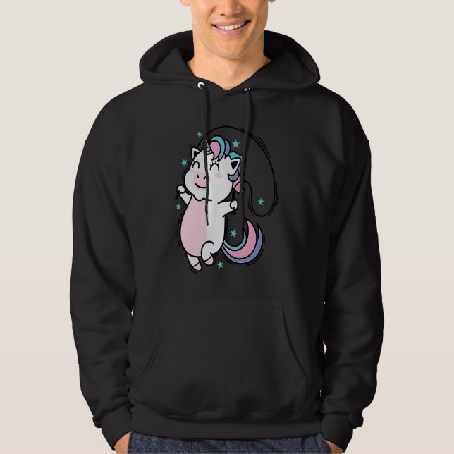 Unicorn jumping Rope Mythical Creature Sport Hoodie (Front)