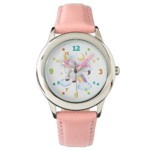 Unicorn jumps over rainbow Kids Watch