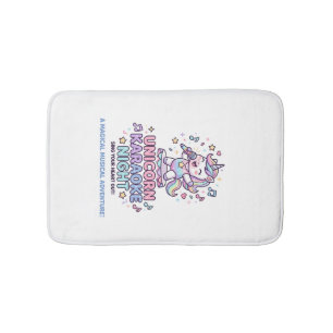 Unicorn Karaoke Night Bold Typography Product Grap Bath Mat