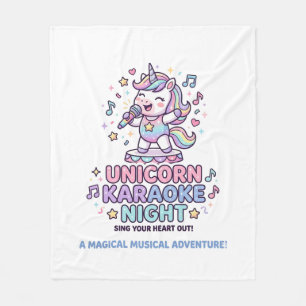 Unicorn Karaoke Night Bold Typography Product Grap Fleece Blanket