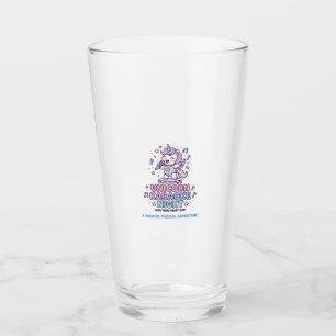 Unicorn Karaoke Night Bold Typography Product Grap Glass