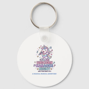 Unicorn Karaoke Night Bold Typography Product Grap Key Ring
