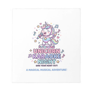 Unicorn Karaoke Night Bold Typography Product Grap Notepad