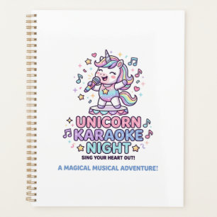 Unicorn Karaoke Night Bold Typography Product Grap Planner