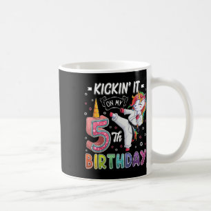 Unicorn Karate 5th Birthday Five 5 Years Old Taekw Coffee Mug