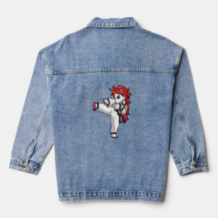 Unicorn Karate Girl Taekwondo Jiu Jitsu MMA BJJ T- Denim Jacket