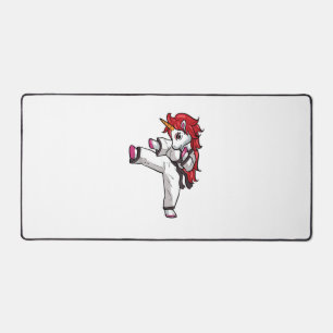 Unicorn Karate Girl Taekwondo Jiu Jitsu MMA BJJ T- Desk Mat