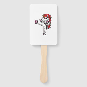 Unicorn Karate Girl Taekwondo Jiu Jitsu MMA BJJ T- Hand Fan