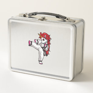 Unicorn Karate Girl Taekwondo Jiu Jitsu MMA BJJ T- Metal Lunch Box