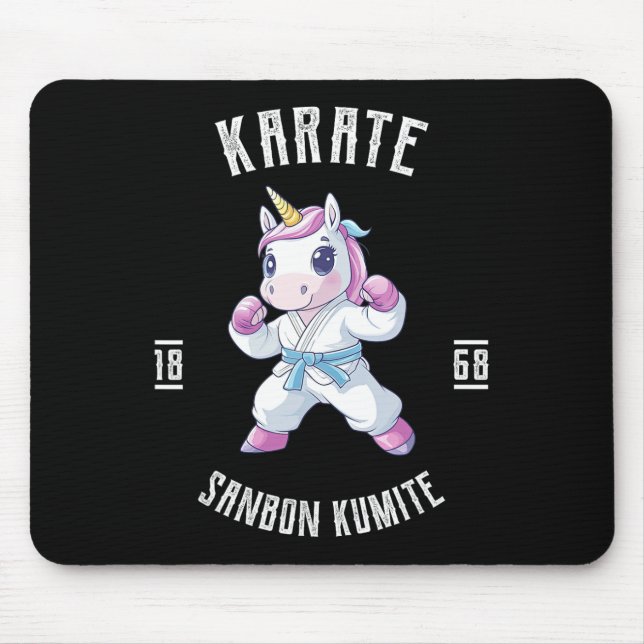 Unicorn Karate - Japanese Martial Artist  Mouse Pad (Front)