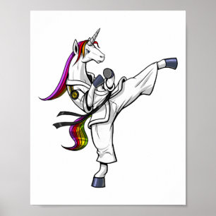 Unicorn Karate Ninja Martial Arts Judo Kickboxing  Poster