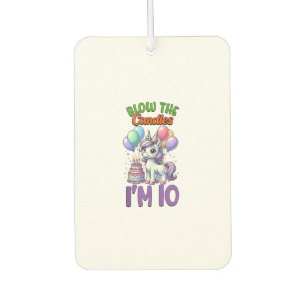 Unicorn Kids 10th Birthday Party Boy 10 Year Old B Car Air Freshener