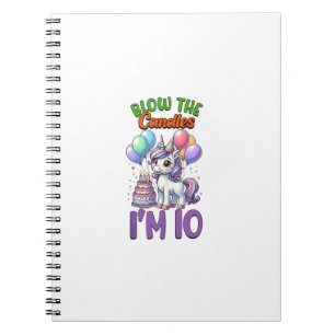 Unicorn Kids 10th Birthday Party Boy 10 Year Old B Notebook