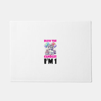 Unicorn Kids 1st Birthday Party Boy 1 Year Old Bda Doormat