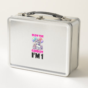 Unicorn Kids 1st Birthday Party Boy 1 Year Old Bda Metal Lunch Box