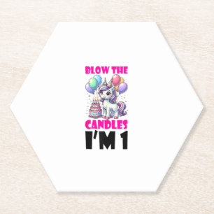 Unicorn Kids 1st Birthday Party Boy 1 Year Old Bda Paper Coaster
