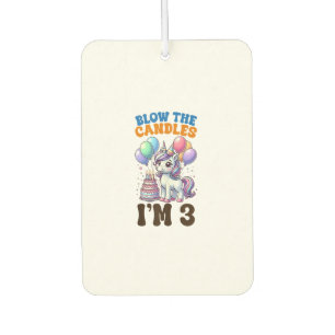 Unicorn Kids 3rd Birthday Party Boy 3 Year Old Bda Car Air Freshener