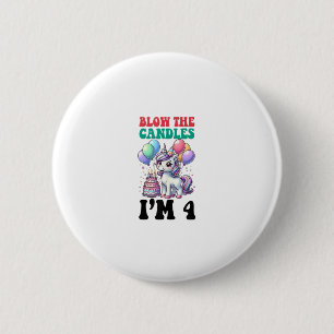Unicorn Kids 4th Birthday Party Boy 4 Year Old Bda 6 Cm Round Badge