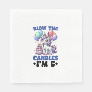 Unicorn Kids 5th Birthday Party Boy 5 Year Old Bda Napkin