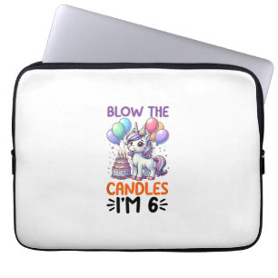 Unicorn Kids 6th Birthday Party Boy 6 Year Old Bda Laptop Sleeve