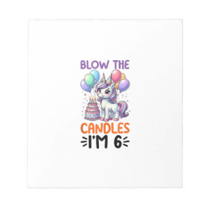 Unicorn Kids 6th Birthday Party Boy 6 Year Old Bda Notepad