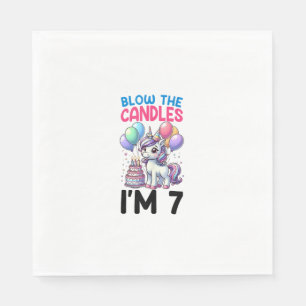 Unicorn Kids 7th Birthday Party Boy 7 Year Old Bda Napkin