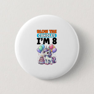 Unicorn Kids 8th Birthday Party Boy 8 Year Old Bda 6 Cm Round Badge