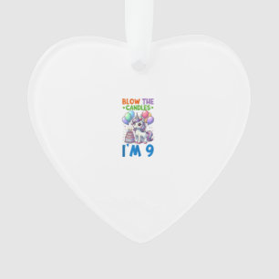 Unicorn Kids 9th Birthday Party Boy 9 Year Old Bda Ornament