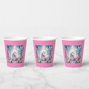 Unicorn, Kids, Birthday Custom Name/ DOB/Photo Paper Cups