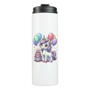 Unicorn Kids Birthday Party Boy Bday Girl Candles  Thermal Tumbler