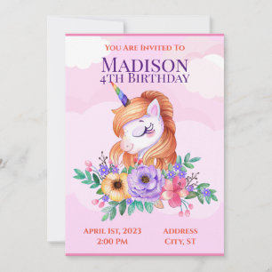 Unicorn Kids Invitation