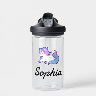 Unicorn Kids Name Personalized School   Water Bottle