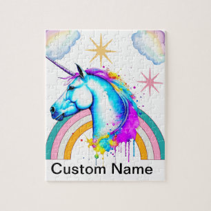 Unicorn Kids Personalise Jigsaw Puzzle