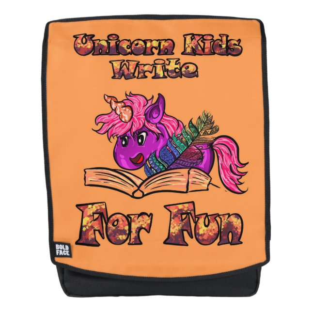 Unicorn Kids Write For Fun Backpack (Front)