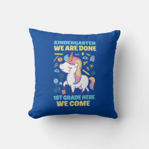 Unicorn Kindergarten Graduation Photo 1st Grade Cushion