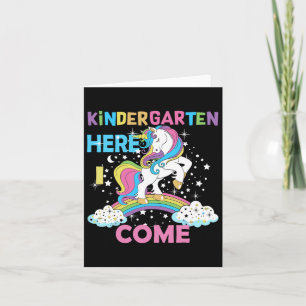 Unicorn Kindergarten Here I Come School Kindergart Card