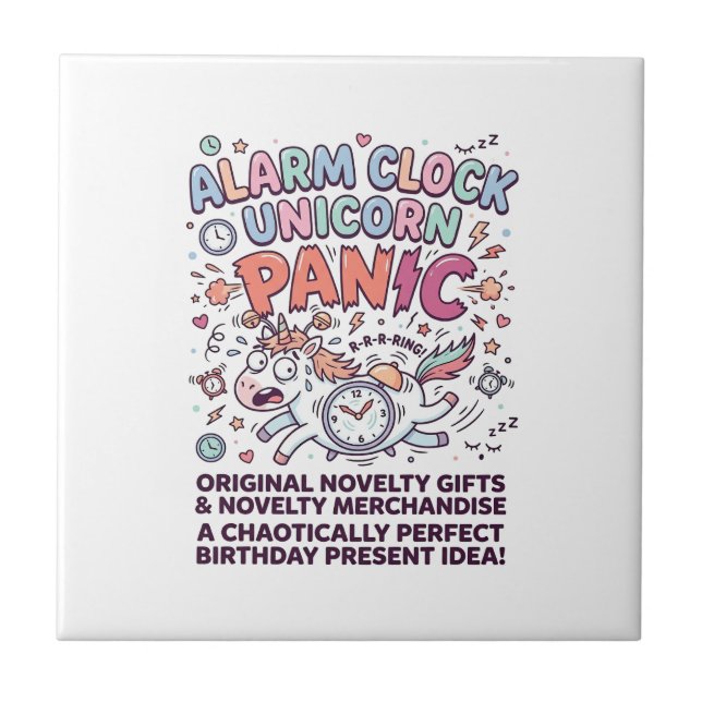 Unicorn Kingdom Guard Adorable Vector Design_1 Ceramic Tile (Front)