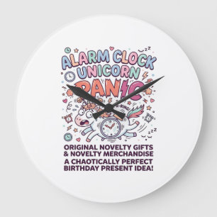 Unicorn Kingdom Guard Adorable Vector Design_1 Large Clock