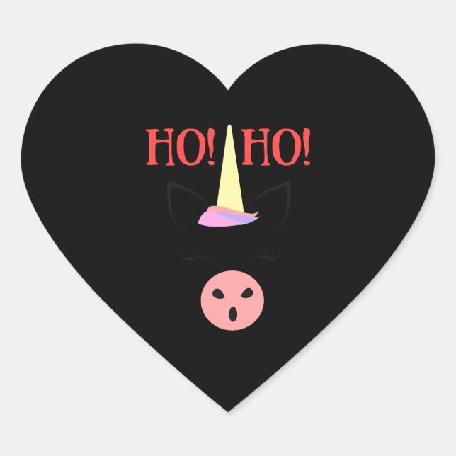 Unicorn Kiss Heart Sticker (Front)