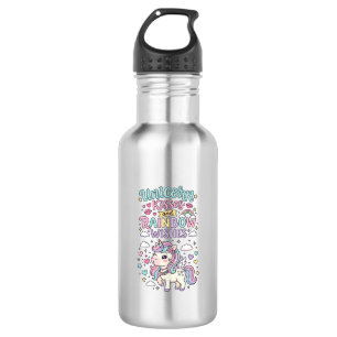 Unicorn Kisses and Rainbow Wishes Cute Pastel Grap 532 Ml Water Bottle