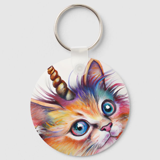 Unicorn Kitten Keychain (Front)