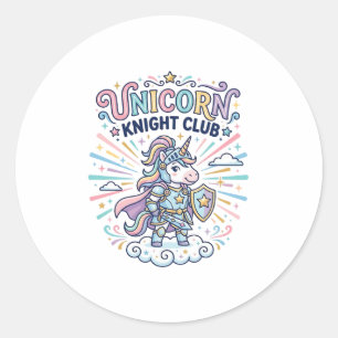 Unicorn Knight Club Print Ready Apparel Graphic_1 Classic Round Sticker