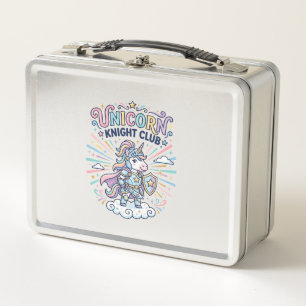 Unicorn Knight Club Print Ready Apparel Graphic_1 Metal Lunch Box