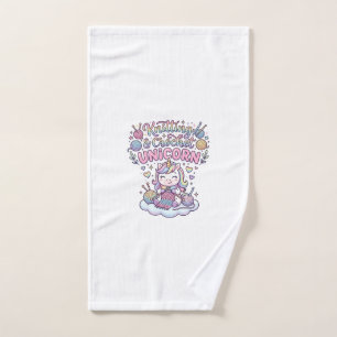 Unicorn Knitting Crochet Unicorn Adorable Typograp Hand Towel