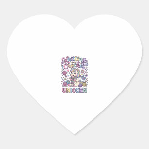 Unicorn Knitting Crochet Unicorn Charming White Ba Heart Sticker