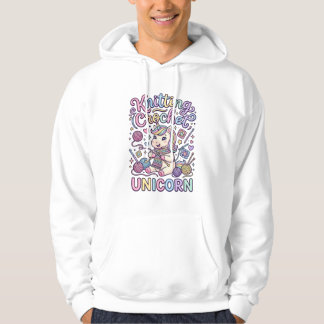 Unicorn Knitting Crochet Unicorn Charming White Ba Hoodie