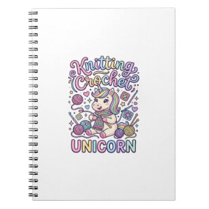Unicorn Knitting Crochet Unicorn Charming White Ba Notebook