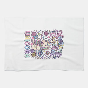 Unicorn Knitting Crochet Unicorn Charming White Ba Tea Towel