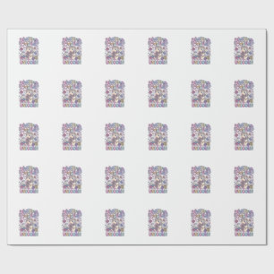 Unicorn Knitting Crochet Unicorn Charming White Ba Wrapping Paper
